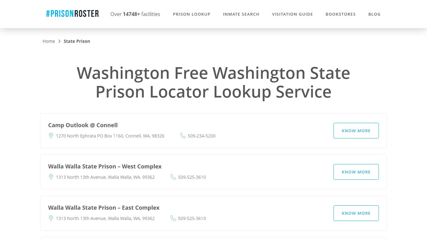 Washington State Prison Inmate Lookup - Prisonroster